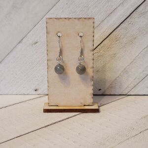 Handmade Labradorite Drop Earrings Stainless Steel Minimalist